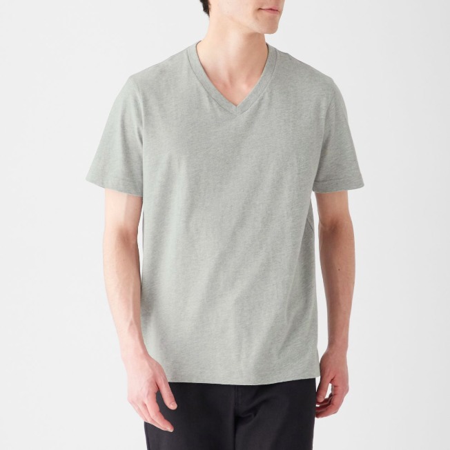 リピ買い 無印良品 天竺編みｖネック半袖tシャツ の着心地が好きすぎて寝巻きにしている Okilog